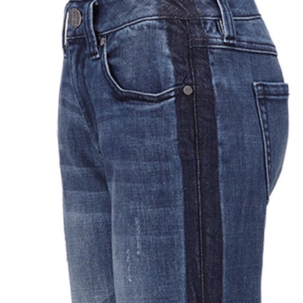 CAbi High Straight Tuxedo Stripe Jeans High-Rise Distressed Denim #3750. Sz 8 - Picture 9 of 9